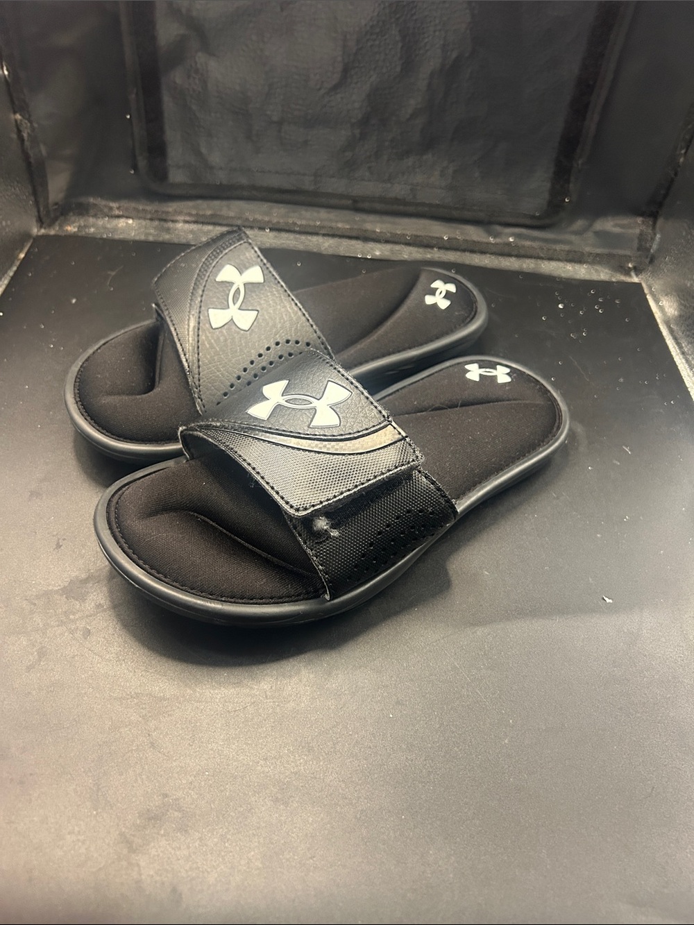 Under Armour Black Kids Adjustable Slide Sandals